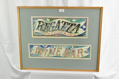 Lot 1118 - *Richard Bawden (b.1936) watercolour, design for Regatta Restaurant,, Aldeburgh