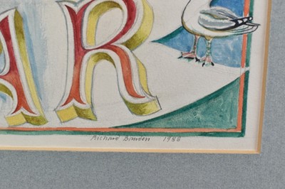 Lot 1118 - *Richard Bawden (b.1936) watercolour, design for Regatta Restaurant,, Aldeburgh