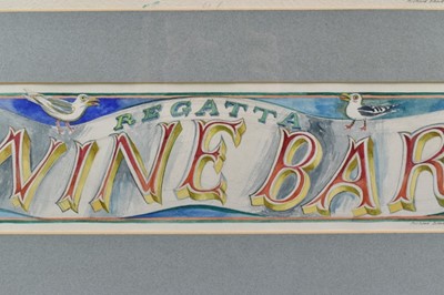 Lot 1118 - *Richard Bawden (b.1936) watercolour, design for Regatta Restaurant,, Aldeburgh