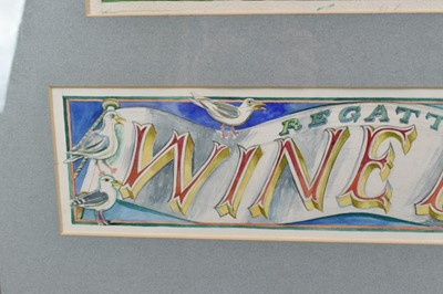 Lot 1118 - *Richard Bawden (b.1936) watercolour, design for Regatta Restaurant,, Aldeburgh