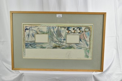 Lot 850 - *Richard Bawden (b.1936) watercolour, design for Regatta Restaurant, mural, Aldeburgh