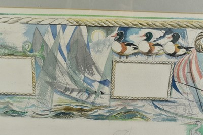 Lot 850 - *Richard Bawden (b.1936) watercolour, design for Regatta Restaurant, mural, Aldeburgh