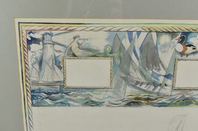 Lot 850 - *Richard Bawden (b.1936) watercolour, design for Regatta Restaurant, mural, Aldeburgh
