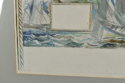 Lot 850 - *Richard Bawden (b.1936) watercolour, design for Regatta Restaurant, mural, Aldeburgh