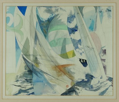 Lot 1120 - *Richard Bawden, watercolour, design for Regatta Restaurant mural, Aldeburgh
