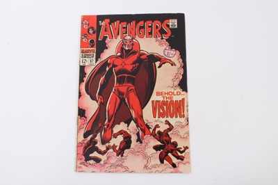 Lot 18 - The Avengers #57 1968, first appearance of Vision. Silver Age, Priced 12cent