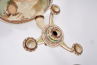 Lot 80 - A rare pair of majolica wall sconces, probably Minton