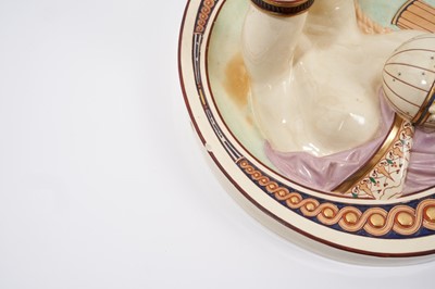 Lot 80 - A rare pair of majolica wall sconces, probably Minton