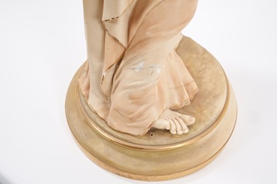 Lot 82 - Worcester blush ivory figural lamp