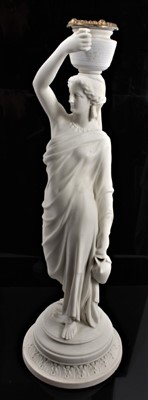 Lot 83 - Parian candlestick, probably Worcester