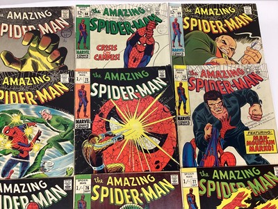 Lot 56 - The Amazing Spider-Man issue 66, 67, 68, 69, 70, 71, 72, 73, 74, 75, 76, 77 and 78. 1968 and 1969 priced 12 cents, 15 cents and 1/- (13)