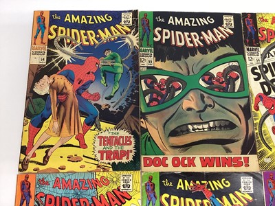 Lot 54 - The amazing Spider-Man issue 53,54, 55, 56, 57, 58, 59, 60, 61, 62 and 65. 1967 and 1968. Priced 12 cents. (11)