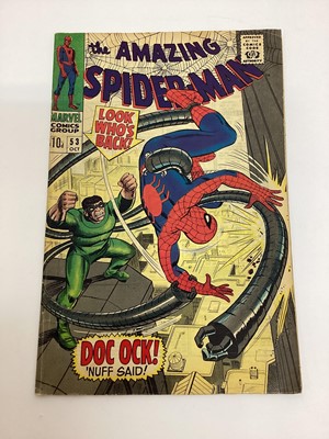 Lot 54 - The amazing Spider-Man issue 53,54, 55, 56, 57, 58, 59, 60, 61, 62 and 65. 1967 and 1968. Priced 12 cents. (11)