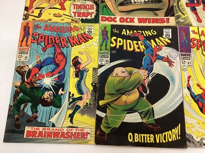Lot 54 - The amazing Spider-Man issue 53,54, 55, 56, 57, 58, 59, 60, 61, 62 and 65. 1967 and 1968. Priced 12 cents. (11)