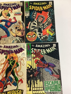 Lot 54 - The amazing Spider-Man issue 53,54, 55, 56, 57, 58, 59, 60, 61, 62 and 65. 1967 and 1968. Priced 12 cents. (11)
