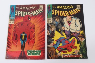 Lot 33 - The Amazing Spider-Man #50 & #51 1967. First and second appearance of Kingpin. Priced 10d.