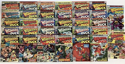 Lot 60 - Group of Howard the Duck 1976 to 1979.  A complete run from issues 1 - 31. Together with #1 king sized annual 1977. Mostly English price variants. Approx 32.