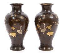 Lot 747 - Fine pair of late 19th century Japanese bronze...