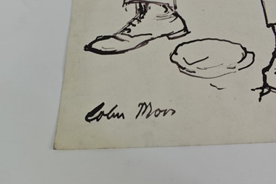 Lot 1177 - *Colin Moss (1914-2005) ink on paper - Seated Man, signed, 64cm x 52cm, unframed