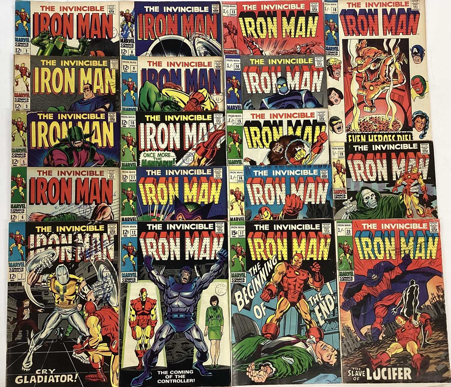 Lot 61 - Quantity of The Invincible Iron Man 1968 and 1969. To include issue 2, the 1st appearance of the Demolisher. Mostly American price variants. (18)