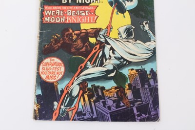 Lot 39 - 1975 Bronze Age Werewolf By Night #32 and #33, first appearance of Moon Knight. UK Variant, Priced 9p