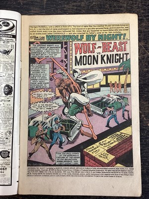 Lot 39 - 1975 Bronze Age Werewolf By Night #32 and #33, first appearance of Moon Knight. UK Variant, Priced 9p