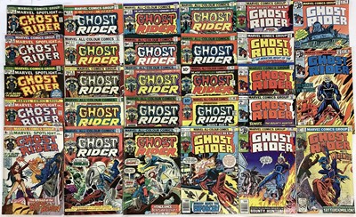 Lot 46 - Selection of Ghost Rider Comics mostly 70s to include #14 The Uncanny Orb! And #55 first meeting of the Werewolf By Night.