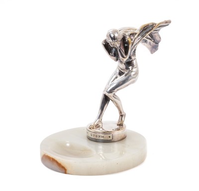 Lot 800 - G. Poitvin: An early 20th century silvered bronze car mascot titled 'The Storm' (Vertige de La Vitesse)