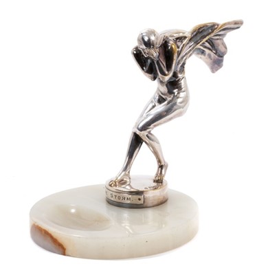 Lot 800 - G. Poitvin: An early 20th century silvered bronze car mascot titled 'The Storm' (Vertige de La Vitesse)