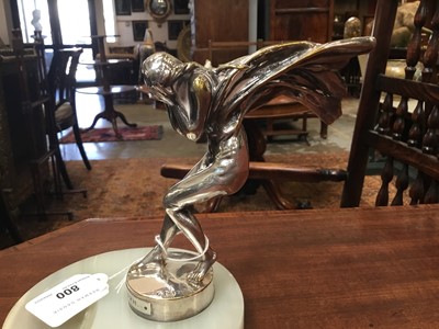 Lot 800 - G. Poitvin: An early 20th century silvered bronze car mascot titled 'The Storm' (Vertige de La Vitesse)
