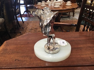 Lot 800 - G. Poitvin: An early 20th century silvered bronze car mascot titled 'The Storm' (Vertige de La Vitesse)