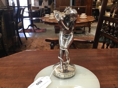 Lot 800 - G. Poitvin: An early 20th century silvered bronze car mascot titled 'The Storm' (Vertige de La Vitesse)
