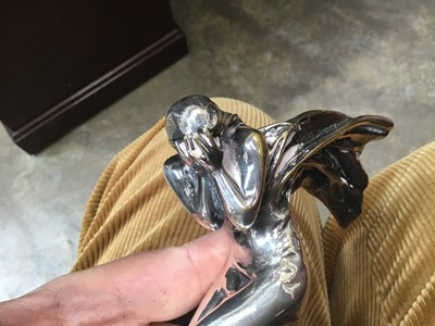 Lot 800 - G. Poitvin: An early 20th century silvered bronze car mascot titled 'The Storm' (Vertige de La Vitesse)