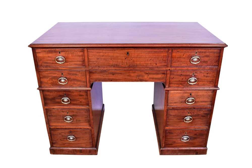 Lot 1334 - Fine George III mahogany architects desk in the manner of Gillows