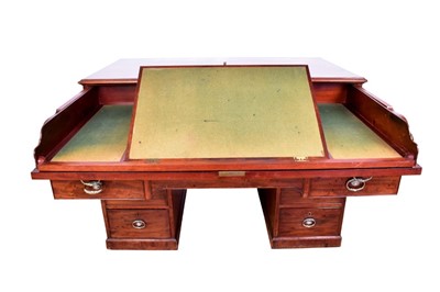 Lot 1334 - Fine George III mahogany architects desk in the manner of Gillows