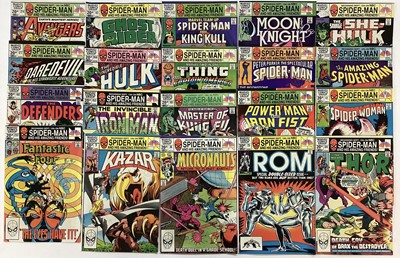 Lot 148 - One Large box of Marvel comics (1980's) to include Moon Knight, The amazing Spider-Man, She Hulk, Ghost Rider, Spider-woman and many others. Approximately 230 comics.