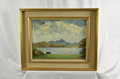 Lot 1144 - Major General Cosmo Nevill (1907-2002) oil on canvas board - Blaven, Skye, signed and dated '82, 31cm x 41cm, in gilt frame