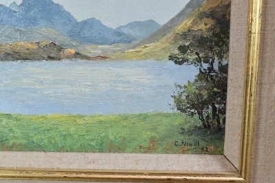 Lot 1144 - Major General Cosmo Nevill (1907-2002) oil on canvas board - Blaven, Skye, signed and dated '82, 31cm x 41cm, in gilt frame
