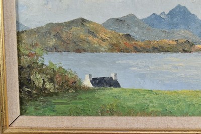 Lot 1144 - Major General Cosmo Nevill (1907-2002) oil on canvas board - Blaven, Skye, signed and dated '82, 31cm x 41cm, in gilt frame