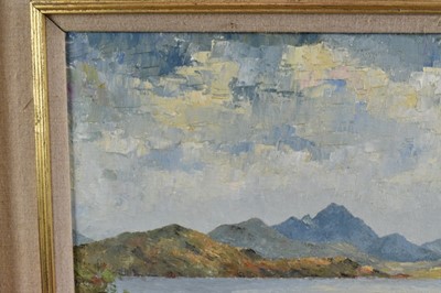 Lot 1144 - Major General Cosmo Nevill (1907-2002) oil on canvas board - Blaven, Skye, signed and dated '82, 31cm x 41cm, in gilt frame
