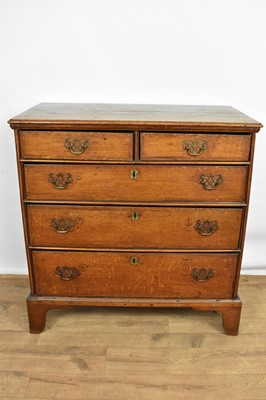 Lot 1477 - 18th century oak and feather banded chest of small size