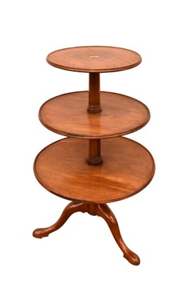 Lot 1428 - George III mahogany three tier dumb waiter
