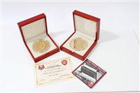 Lot 57 - G.B. large diameter good gilded medallions...
