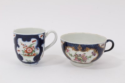 Lot 118 - A Worcester coffee cup, circa 1770, and a Worcester blue scale teacup