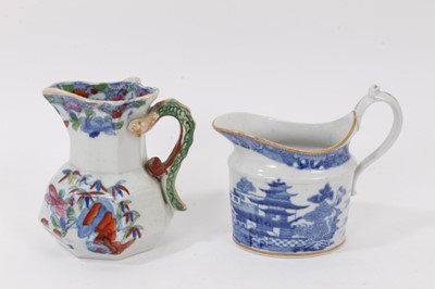 Lot 230 - A Miles Mason blue printed milk jug, and a Masons Ironstone octagonal jug