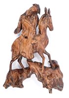 Lot 783 - 19th century Chinese carved root ornament of a...