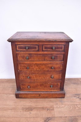 Lot 1361 - Victorian mahogany and satinwood crossbanded miniature chest of drawers