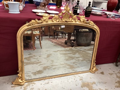 Lot 1364 - George IV gilt framed overmantel mirror