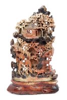 Lot 785 - Large 19th century Chinese carved soapstone...