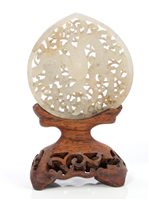 Lot 793 - 19th century Chinese carved jade plaque of...